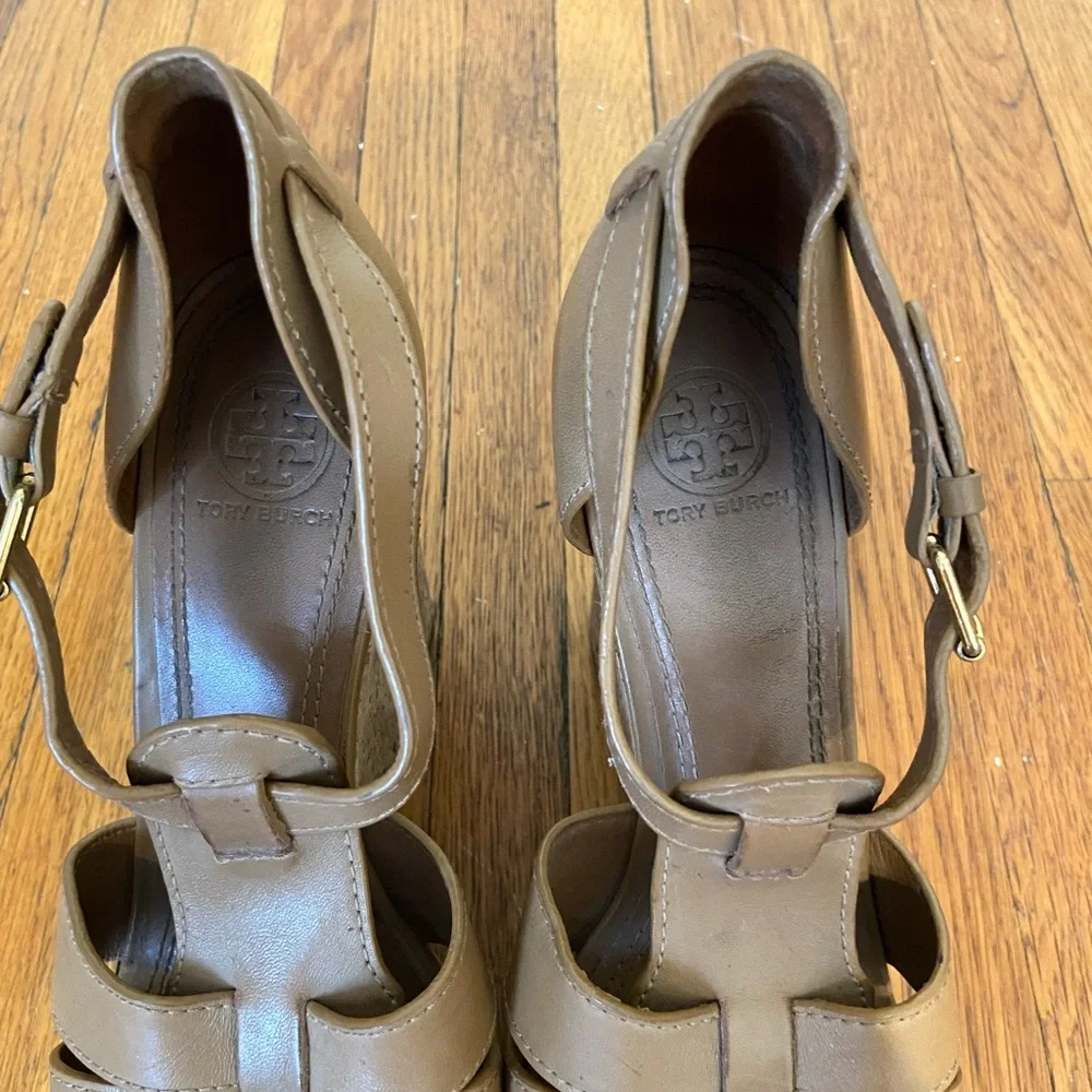 Tan Cork Wedge Sandals - Women